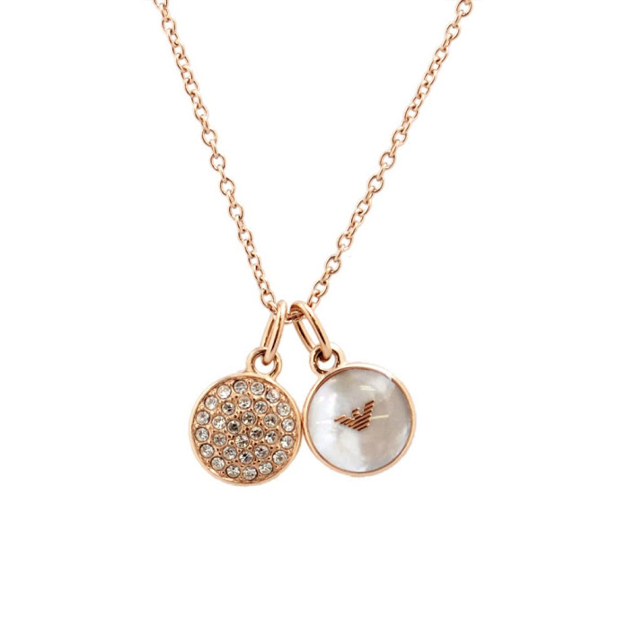 armani rose gold necklace