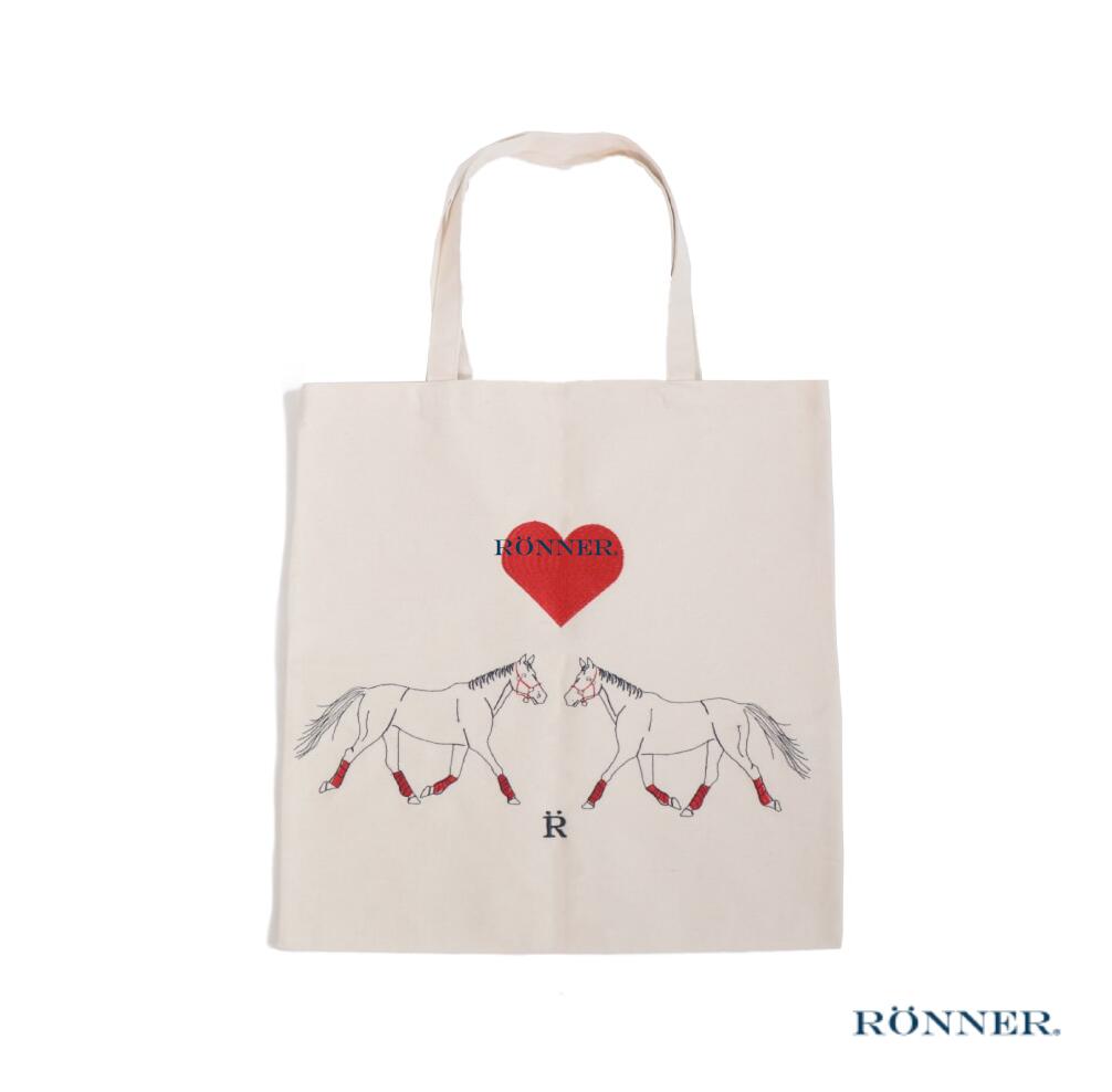 【送料無料】RONNER ロナー ラブホース限定コットントートバッグ 人気 かわいい シンプル 軽量 クリーム色 馬 ホース カバロ