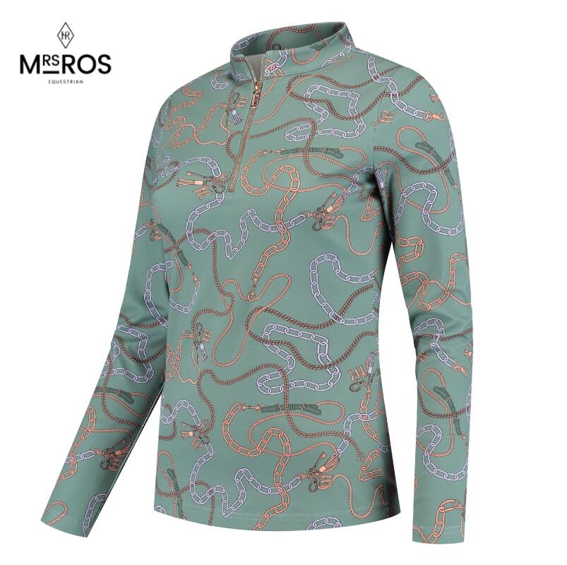 【貨物輸送無料】Mrs. Ros 亭主持ち天使の都市 チェーン店 形づくるとっ始め 長袖 レディース 緑であること 緑 乗り馬流行り物 河馬ロ