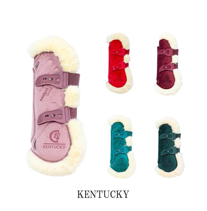【貨物輸送無料】KENTUCKY ビーガンシープスキン テンドンブーツエラスティック Bamboo Velvet バンブーベルベット 乗り馬 乗り馬用 乗り馬装置 ハーネス 馬 馬用 河馬ロ