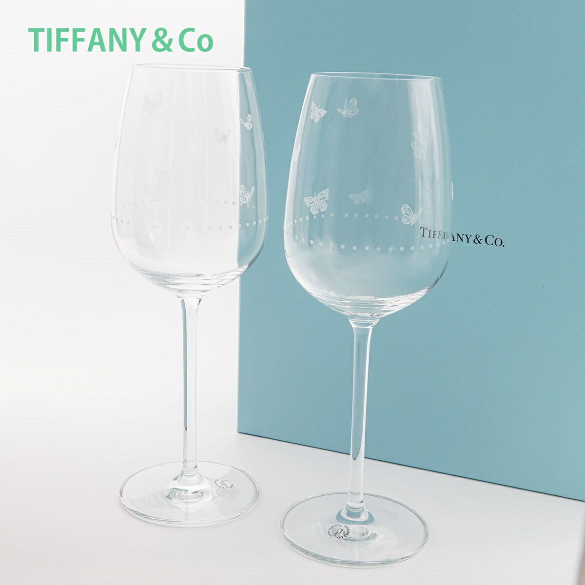 【新品・未使用】ティファニー　TIFFANY & Co ペアワイングラス TIFFANY & Co. (ティファニー) ペアワイングラス フローレット