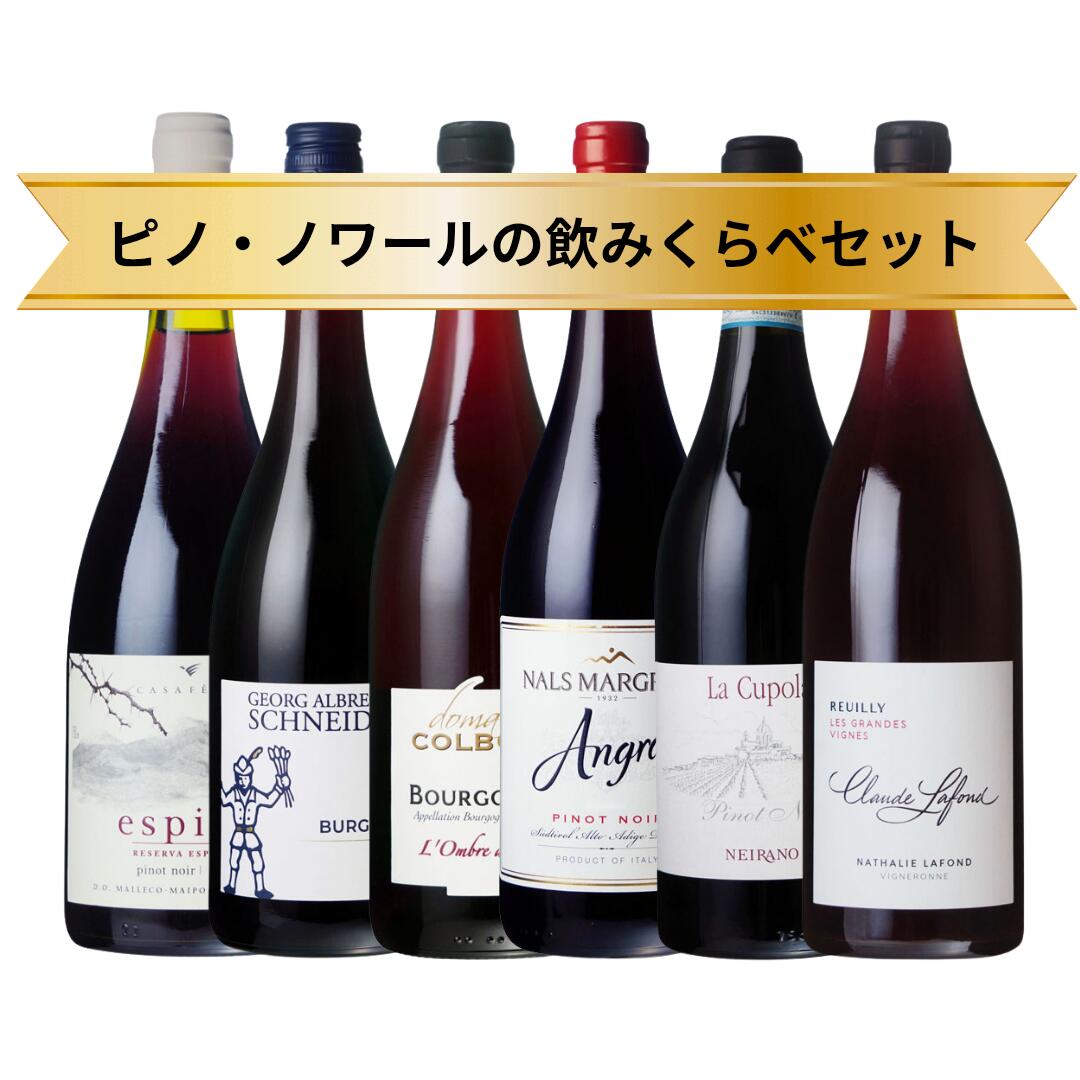 ピノ・ノワールの飲みくらべ 6本セット 赤ワインのセット ワイン好きな方に ドイツ フランス イタリア チリ 偉大なるワイナリー ソムリエ厳選 ソムリエールおすすめ プレゼント　メーカーお取り寄せ