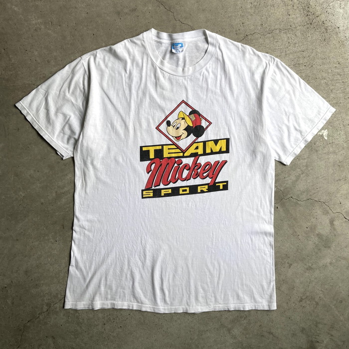 80年代 ディズニー Team Sports Mickey ミッキーマウス Tシャツ キャラクタープリントtシャツ ワンピース レディース 中古 海外買い付け古着 Psicologosancora Es