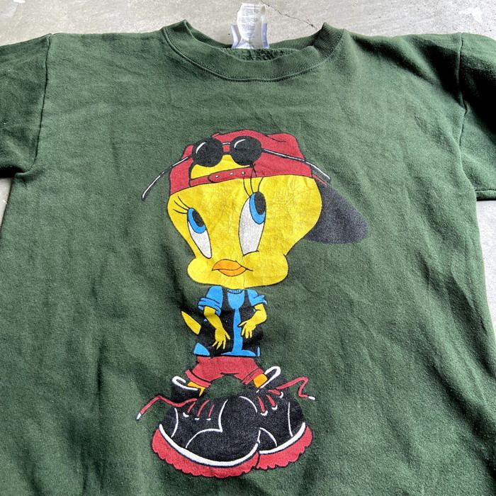 Usa製 90年代 Looney Tunes ルーニー テューンズ キャラクタープリント トレーナー メンズl 古着 中古 Liceochiloe Cl