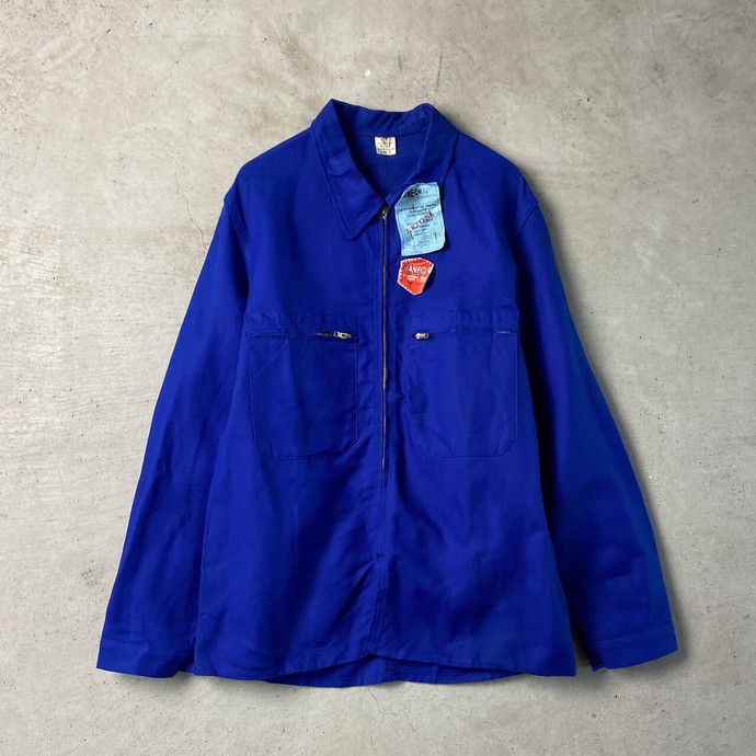 DEADSTOCK NOS 60～70年代 フランス製 SANFOR コットンツイル ジャケット ユーロワークジャケット メンズ2XL相当 古着【中古】【PD2606】｜古着通販 cave古着屋