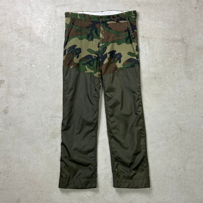 90年代 BLACK SHEEP ダック地 ハンティングパンツ ダブルニー ナイロン 迷彩 ウッドランドカモ メンズW40 古着【中古】【SS2503】【SS2509】【FS2601】【SS2603】