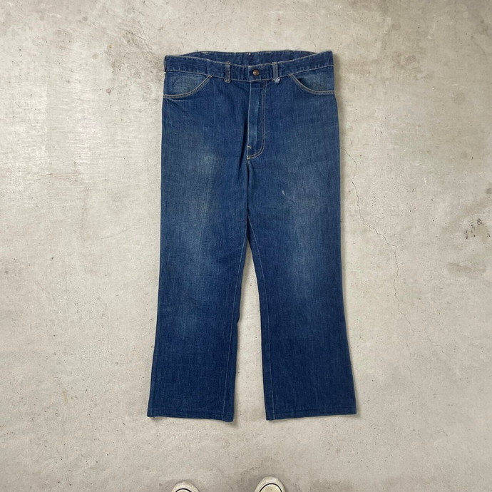 80年代 USA製 UNKNOWN フレアデニムパンツ ストア系 42TALON メンズW35相当 古着【中古】【SS2503】【SS2509】【FS2601】【SS2603】