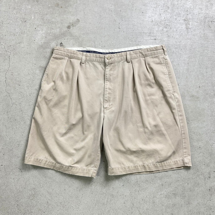 90年代 Ralph Lauren ラルフローレン 2タック ワイド チノショーツ ショートパンツ メンズW37相当 古着【中古】【FS2501】【SS2506】【SS2509】【FS2601】【SS2603】