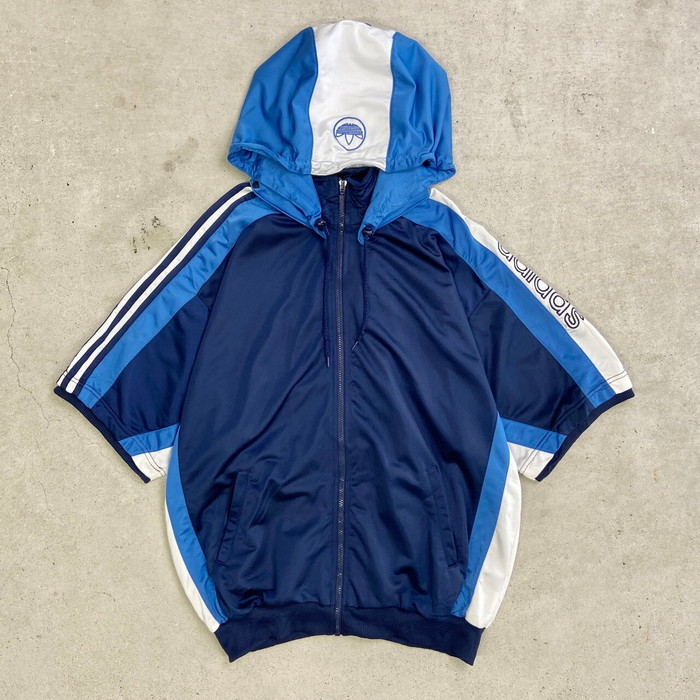 USA古着00s adidasトラックジャケットナイロンジャケット短丈ネイビー USA古着00s adidasトラックジャケットナイロンジャケット短丈