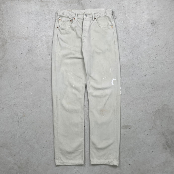 00年代 スペイン製 Levi\'s リーバイス 501 ホワイトデニムパンツ メンズW32 古着【中古】【SS2509】【FS2601】【SS2603】