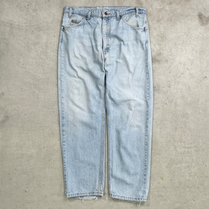 80~90年月日 USA製 Levi\u0027s リーヴァイズジーンズ 505 テーパード ジーンズズボン下 オレンジ色ため桶 メンズW38 古着【中古】