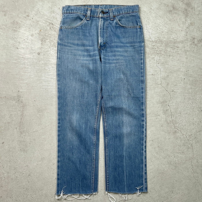 80年月日 USA製 Levi\u0027s リーヴァイズジーンズ 40519 0916 ジーンズズボン下 オレンジ色溜め桶 カットオフ メンズW31 古着【中古】