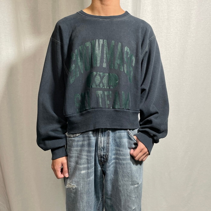 90s Champion リバースウィーブ 両面 半袖　スウェット　ビンテージ USA製 90s Champion Reverse Weave Sweatshirt 灰 L 刺繍タグ