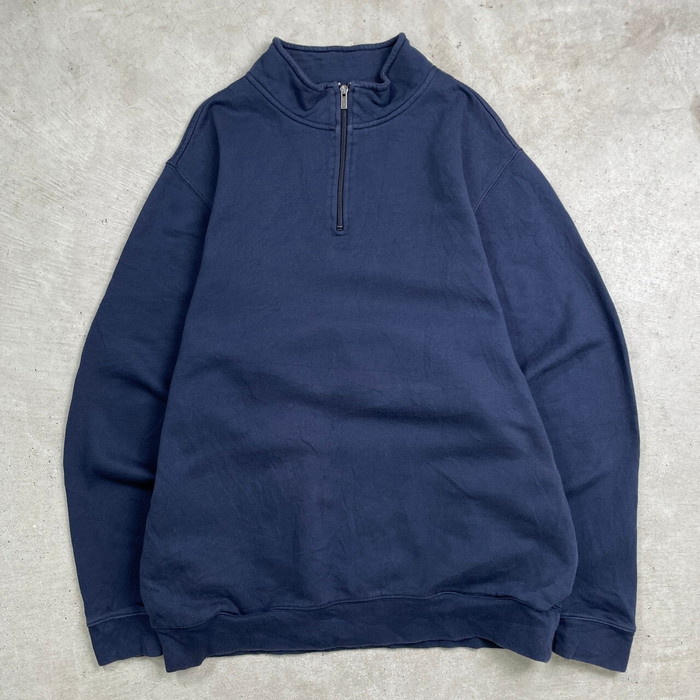 L.L.Bean エルエルビーン ハーフジップスウェットシャツ ブランクスウェット 無地 メンズXL相当 古着【中古】【FS2601】【SS2603】