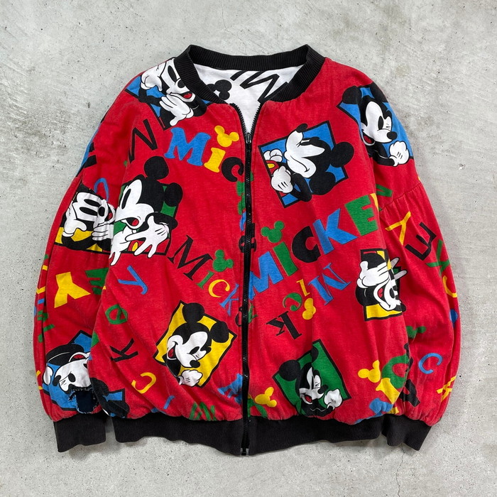 90sディズニー ヴィンテージ リバーシブル ダブルフェイス トレーナー ミニー 古着 90s Disney ミッキー ミニー 手つなぎ スウェット