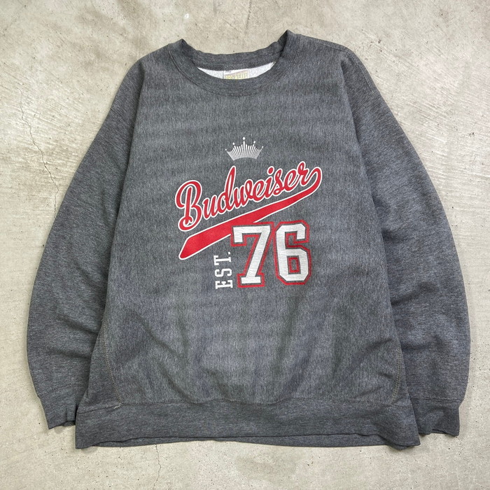 90s Budweiser スウェット アメリカ製 XXL ヘインズ 雰囲気抜群 90s Budweiser トレーナー スウェット プリント ラグラン M