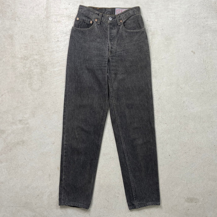 90年代 USA製 Levi's リーバイス 901 先染め ブラックデニムパンツ テーパード レディースW27 古着【中古】【FS2601】【SS2603】