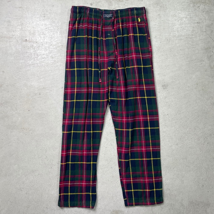 古着 ラルフローレン パジャマパンツ イージーパンツ ブラックウォッチ 緑 L フォローでお得クーポン】POLO RALPH LAUREN ポロ ラルフ