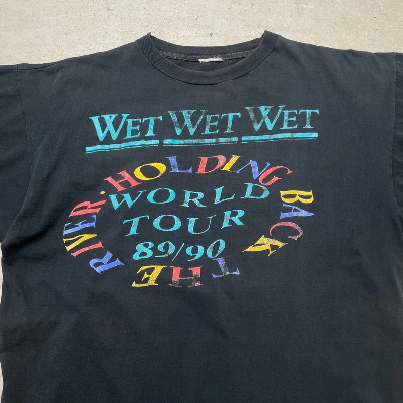 80年代 WET WET WET ウェット ウェット ウェット バンドTシャツ バンT ツアー Back the River メンズXL相当 古着【中古】【FS2601】【SS2603】