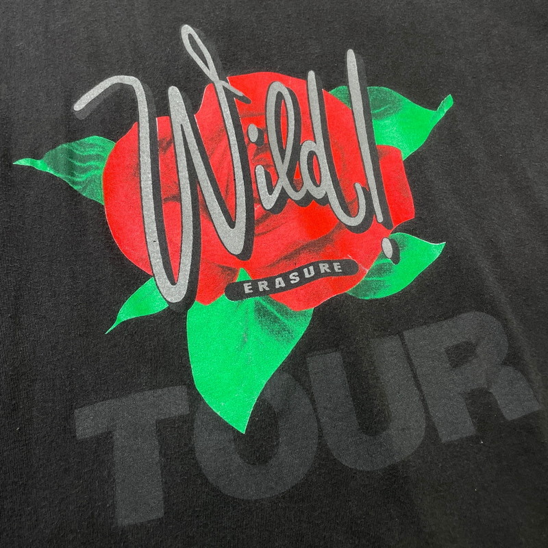 80年代~90年代 Erasure Wild Tour イレイジャー バンドTシャツ バンT ツアーT メンズL 古着【中古】【AS2509】【SS2603】