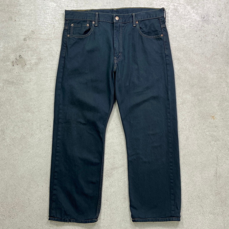 Levi's リーバイス 569 ブラックデニムパンツ ルーズストレート 後染め メンズW37相当 古着【中古】【SS2603】