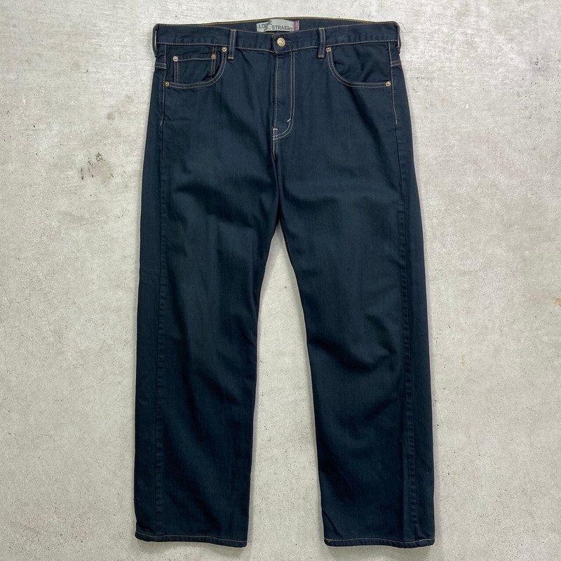 Levi's リーバイス 569 ブラックデニムパンツ ルーズストレート 後染め メンズW36 古着【中古】【SS2603】