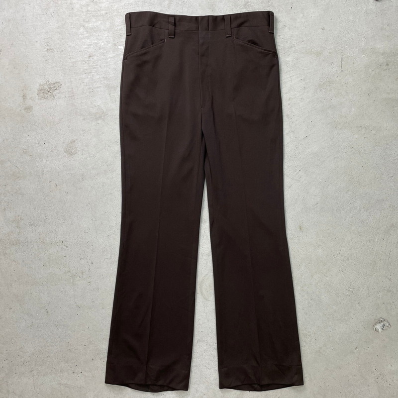 70年代 DOUBLE KNIT HAGGAR SLACKS フレアスラックス メンズW36 古着【中古】【AS2509】【SS2603】