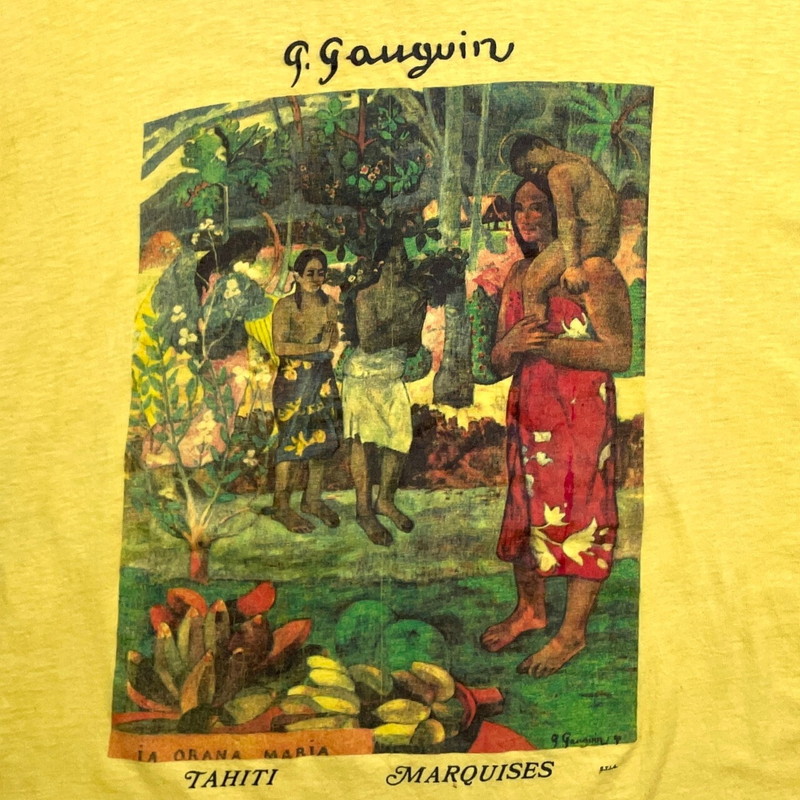90年代 Paul Gauguin ポール・ゴーギャン アートプリントTシャツ メンズXL相当 古着【中古】【AS2509】【SS2603】
