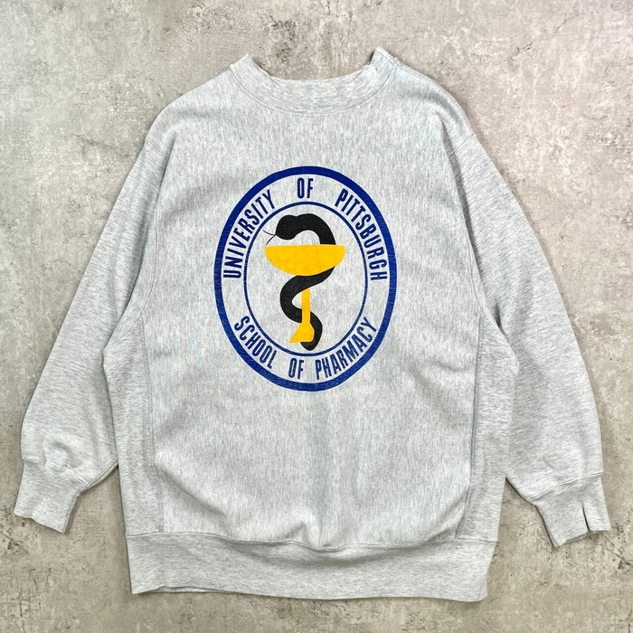 90年代 USA製 UNIVERSITY OF PITTSBURGH カレッジプリント リバースタイプ スウェットシャツ メンズXL 古着【中古】【SS2603】
