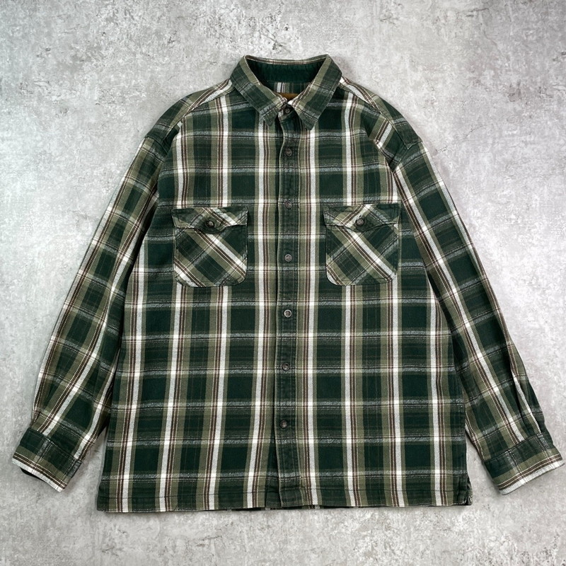 好配色 BIGMAC ST John’s bay ヘビーネルシャツ M-R 古着 80s USA製 St John's Bay BIG MAC 好配色 チェック ヘビー