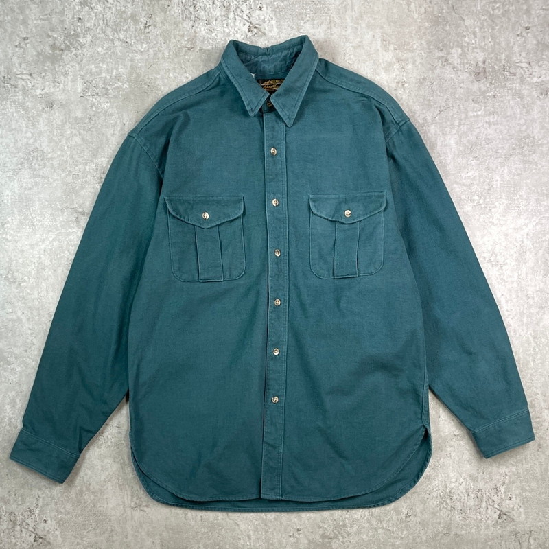 楽天市場】80s 黒タグ Eddie Bauer 長袖 コットン シャモア シャツ