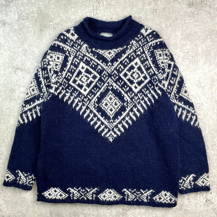 楽天市場】古着 80~90年代 PACHAMAMA 花柄 エクアドルニット ロール