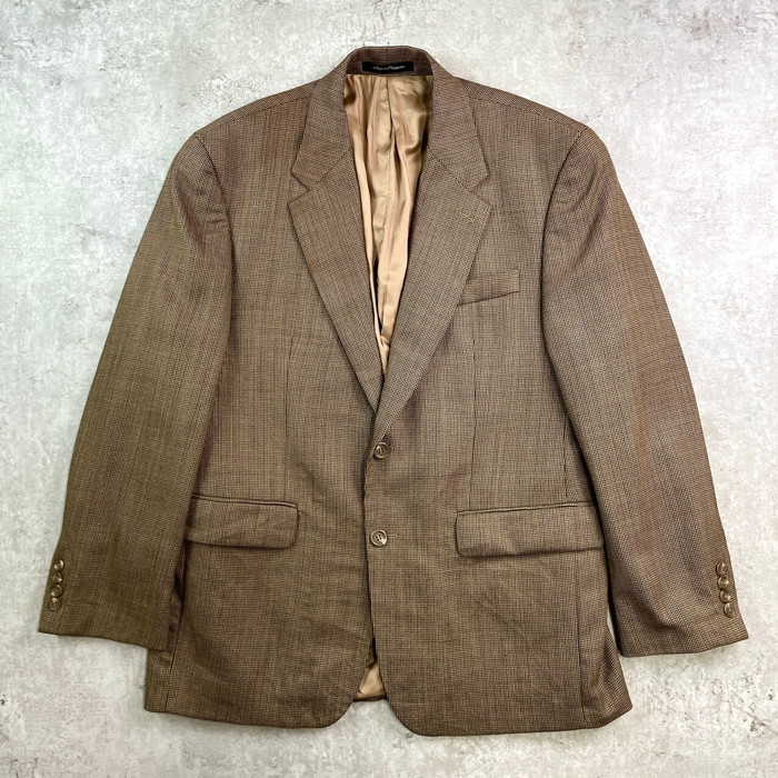 カナダ製 LAUREN Ralph Lauren ローレン ラルフローレン 千鳥格子 ウールテーラードジャケット メンズL相当 古着【中古】【SS2603】