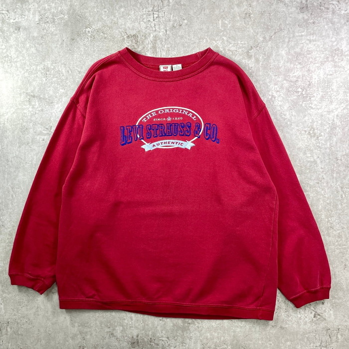90年代 Levi's リーバイス ロゴ刺繍 スウェットシャツ メンズL相当 古着【中古】【SS2603】