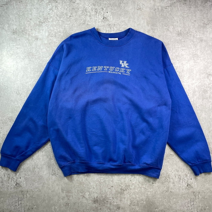 90年代 KENTUCKY WILDCATS カレッジチームロゴ刺繍 スウェットシャツ メンズ3XL相当 古着【中古】【SS2603】