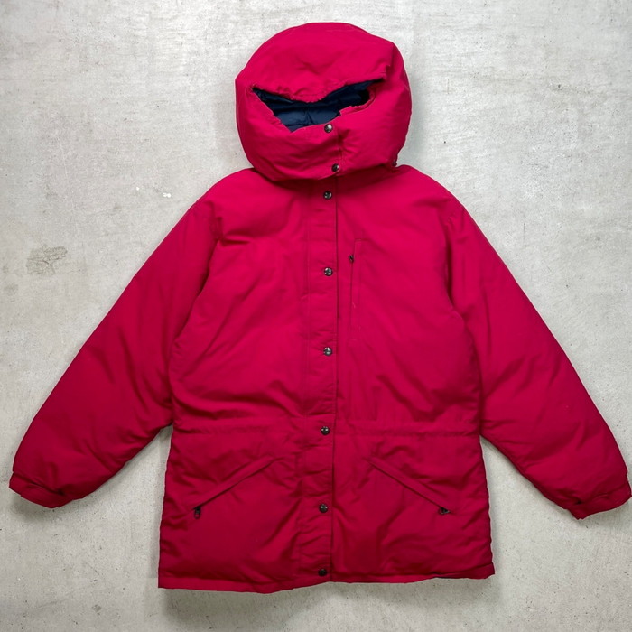 80年代 USA製 L.L.Bean エルエルビーン カタディンロゴ グースダウンジャケット レディースL相当 古着 80s VINTAGE ヴィンテージ マウンテンパーカー 山ロゴタグ フード着脱式