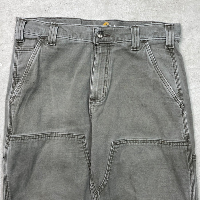 Carhartt 鉄道車両ハート型 ダブルニー 家鴨 ペインターパンツ メンズW31好いかげんに 古着 アメカジ カーキ