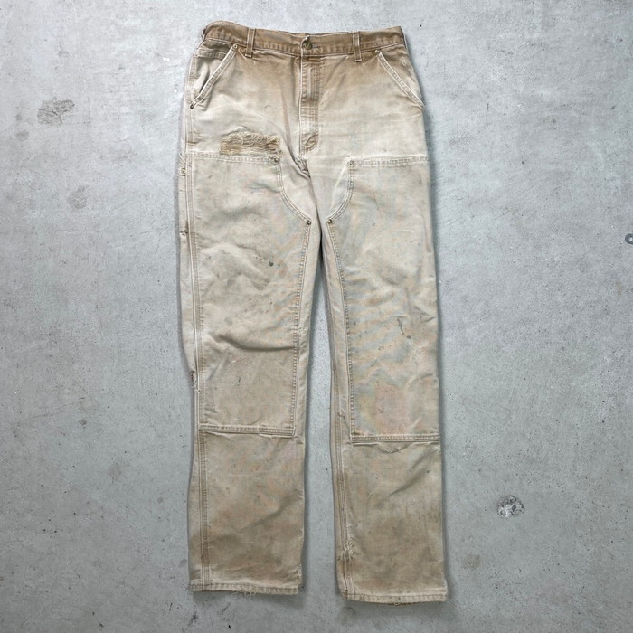 00年月日 USA製 Carhartt 鉄道車両ハート型 ダブルニー 合鴨 ペインターパンツ メンズW31好いかげんに 古着 00s VINTAGE ヴィンテージ アメカジ【SS2606】