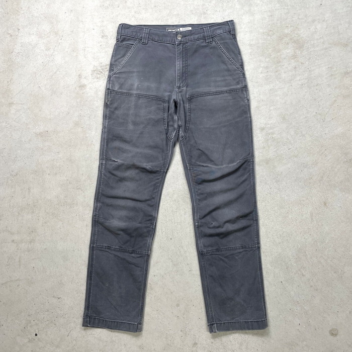 Carhartt カーハート ダブルニー ダック ペインターパンツ メンズW31 古着 アメカジ フェードグレー 墨黒