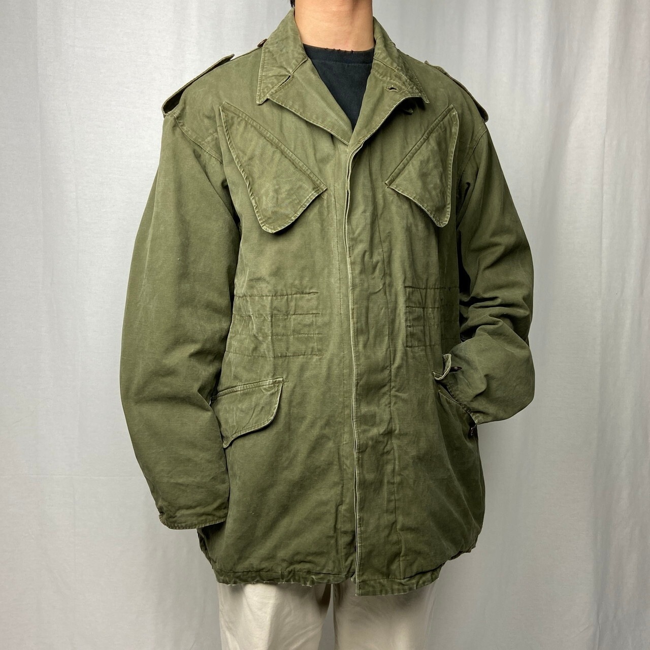 59年納品 オランダ王国軍 活動の領域上衣 メンズXL好いかげんに 古着 50s 50日にち VINTAGE ヴィンテージ ユーロミリタリー オリーブ緑であること コート・ジャケット-メンズファッション