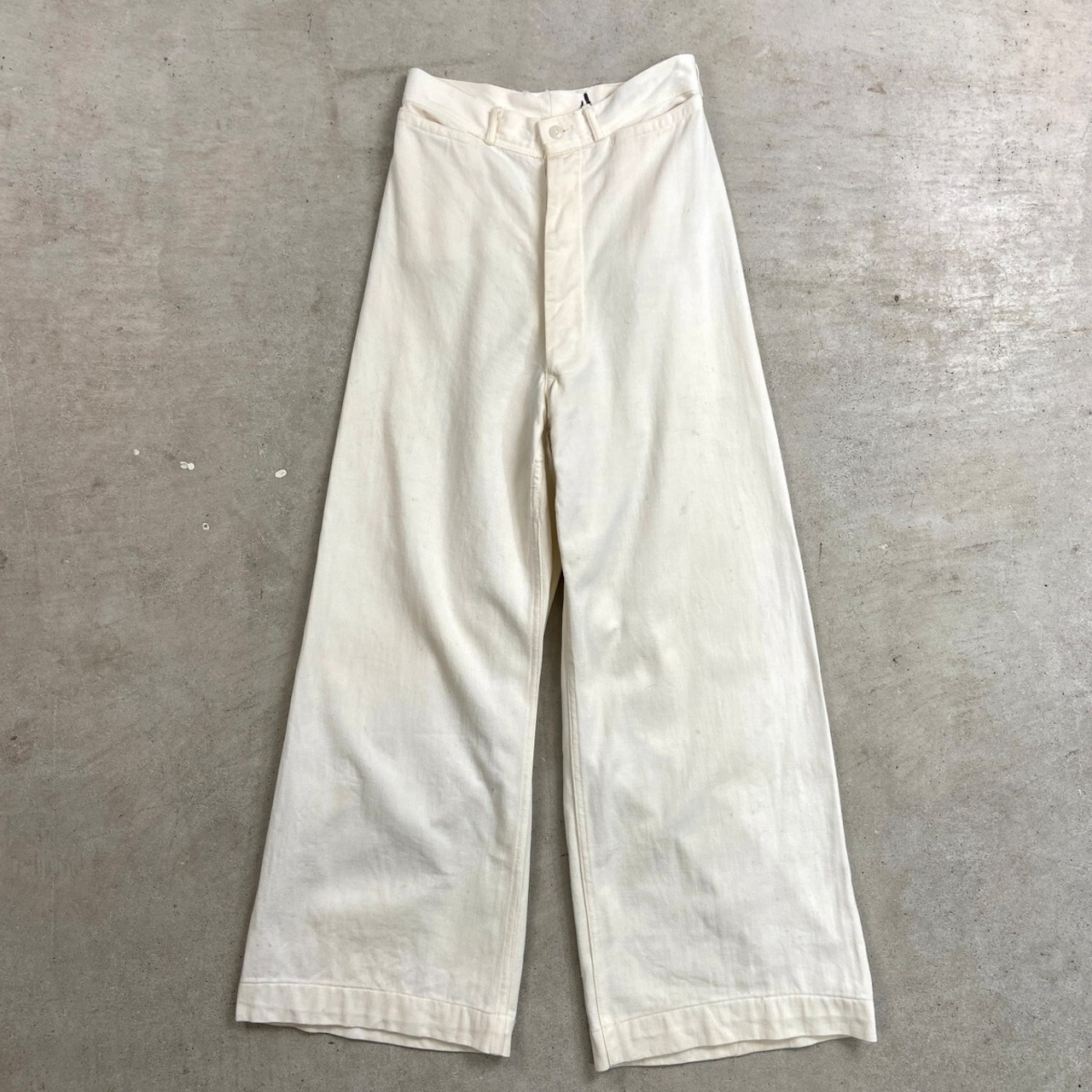 50年月日 U.S.NAVY コットンセーラーパンツ レディースW25好いかげんに 古着 50s VINTAGE ヴィンテージ 巻きズボン下 太陽面爆発ズボン下 広々としたズボン下 呼びりん下つ方 白