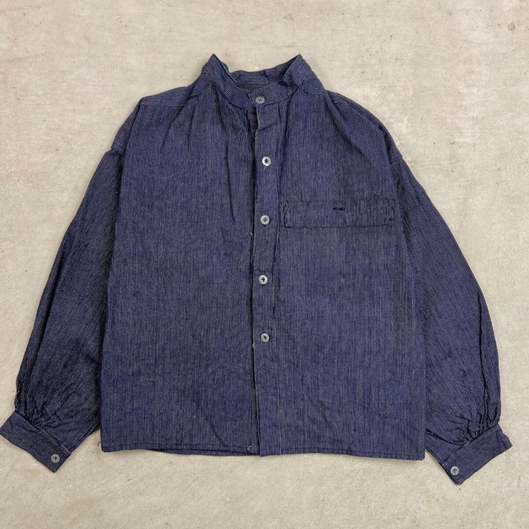 DEAD STOCK NOS 30年代 フランス軍 メタルボタン ヒッコリーストライプ ヘリンボーンツイル ボージョンジャケット メンズM~L相当 古着 30s VINTAGE ヴィンテージ デッドストック シンチバック ユーロミリタリー HBT 紺色