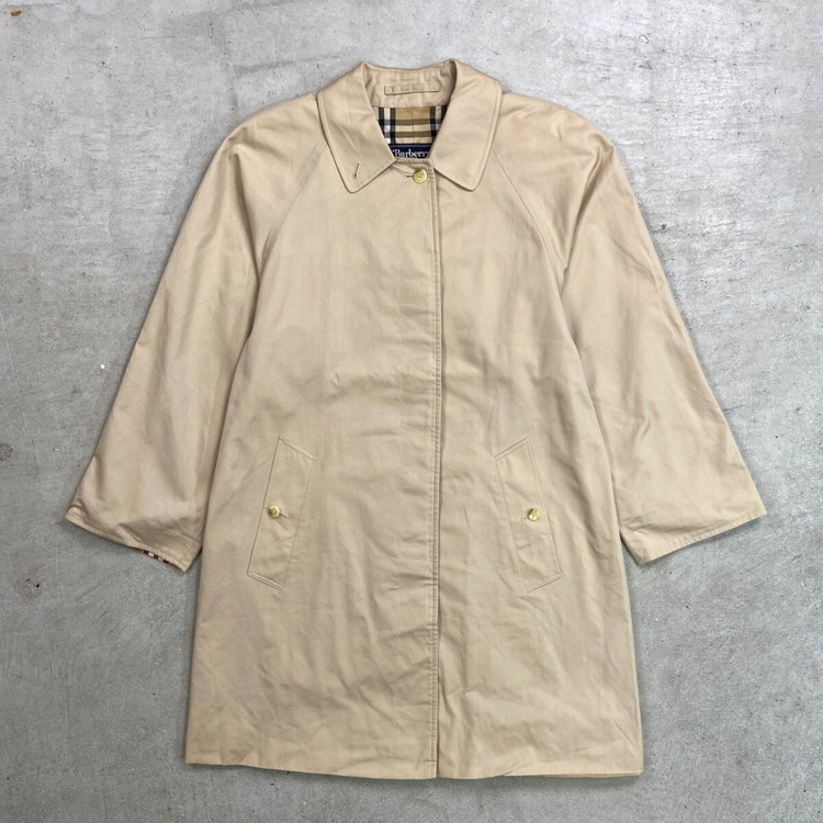70~80年代 英国製 Burberry's バーバリー ステンカラーコート バルマカーンコート メンズM相当 レディースM~L相当 古着 70s 80s ヴィンテージ VINTAGE PRORSUM プローサム バーバリーチェック ノバチェック カーキベージュ