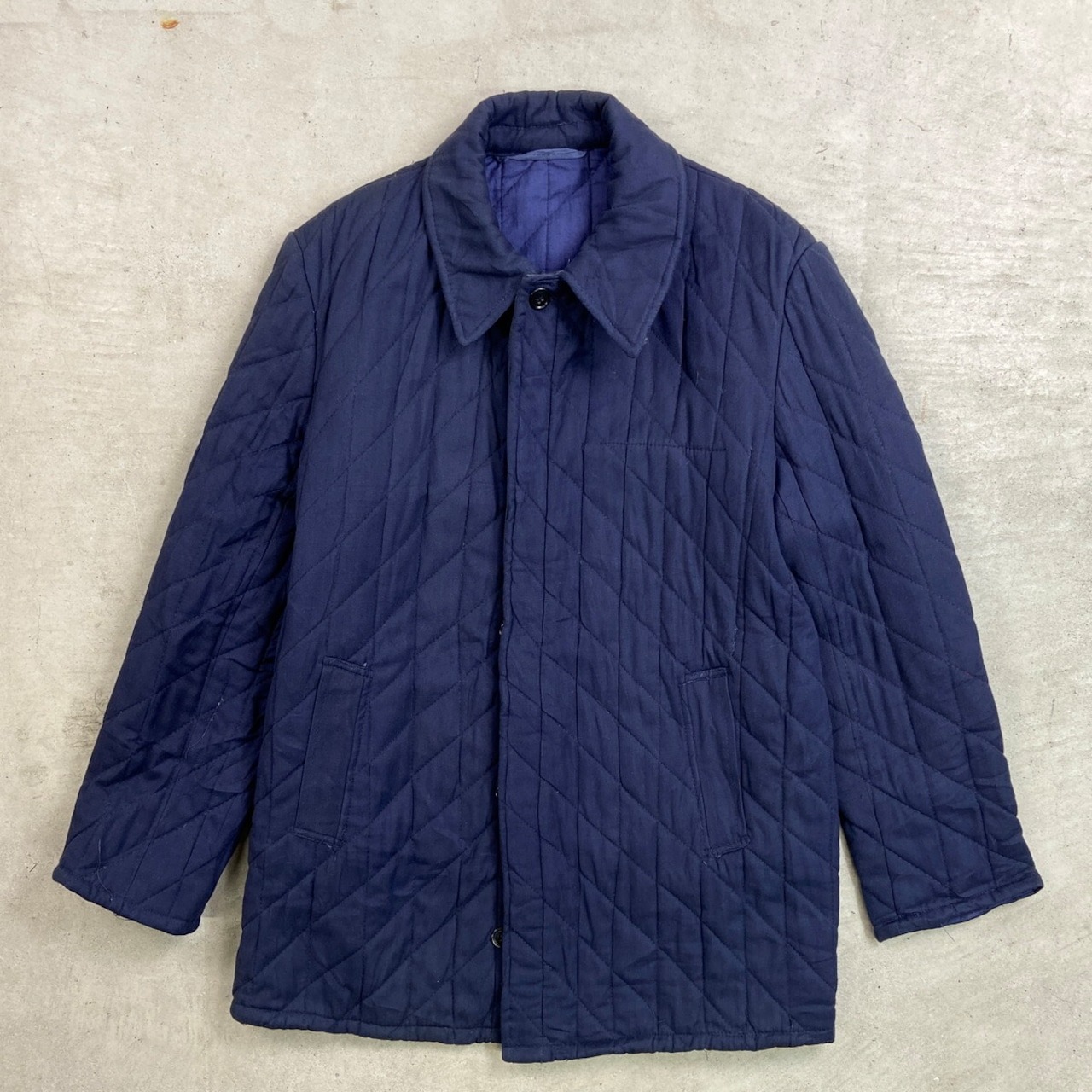 60年代 ドイツ軍 GERMAN NAVY キルティングジャケット メンズL相当 古着 60s VINTAGE ヴィンテージ ユーロミリタリー 紺色