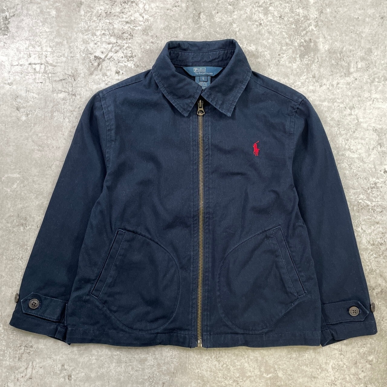kids Polo by Ralph Lauren ラルフローレン スイングトップ 5歳 キッズ サイズ110-120cm相当 古着 キッズ ボーイズ ガールズ 子供服 ラルフローレン ワンポイントロゴ 紺色