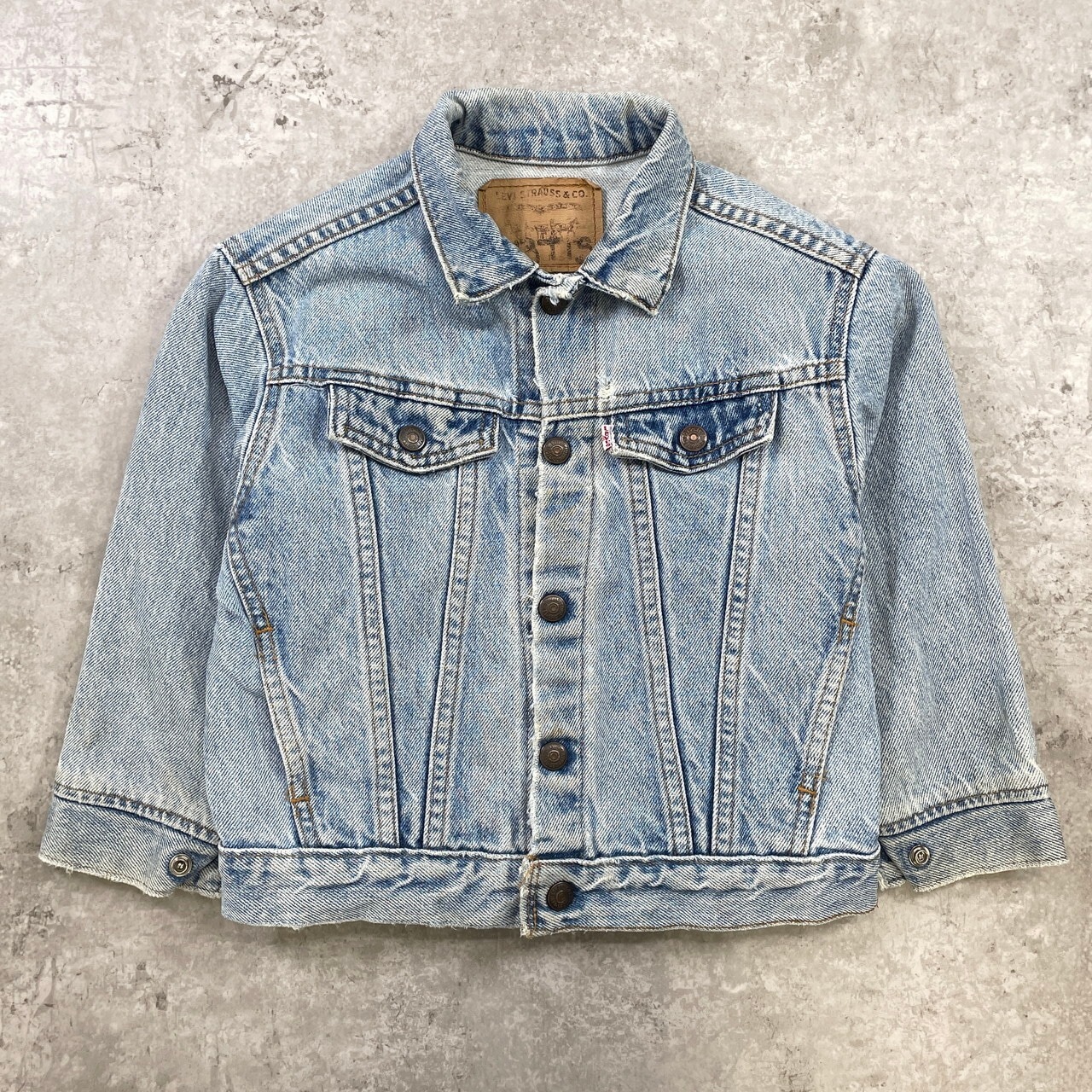 kids 90年代 USA製 Little Levi's リトル リーバイス デニムジャケット 6歳相当 サイズ110-120cm相当 古着 キッズ ベビー 子供服 90s VINTAGE ヴィンテージ アメカジ スナップボタン 青色