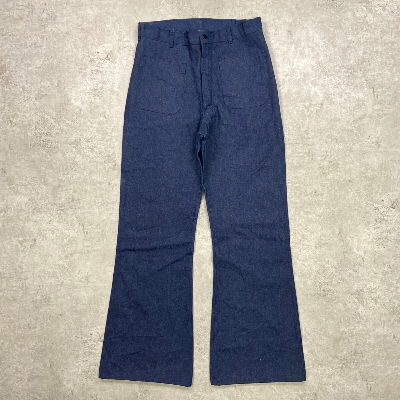 DEAD STOCK NOS 88年納品 U.S.NAVY 米軍実品 デニムセーラーパンツ メンズW32 古着 80年月日 80s VINTAGE ヴィンテージ 太陽面爆発ズボン下 呼びりん下つ方 デッド棚卸し資産 ダークネイビー 紺色