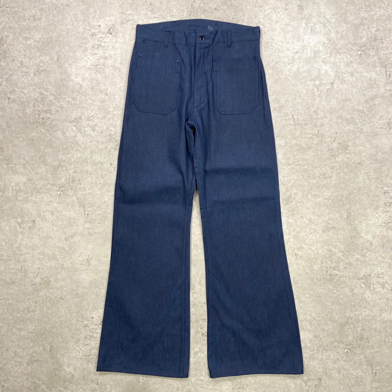DEAD STOCK NOS 83年納品 U.S.NAVY 米軍実品 デニムセーラーパンツ メンズW30 古着 80年月日 80s VINTAGE ヴィンテージ 太陽面爆発ズボン下 呼びりん下つ方 デッド棚卸し資産 ダークネイビー 紺色