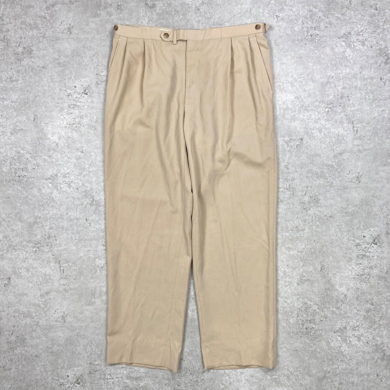 80年代 USA製 Christian Dior MONSIEUR クリスチャンディオール 2タック ワイドスラックス メンズW37相当 古着 80s ヴィンテージ VINTAGE ロケットタロン TALONジッパー【中古】|古着通販 cave古着屋