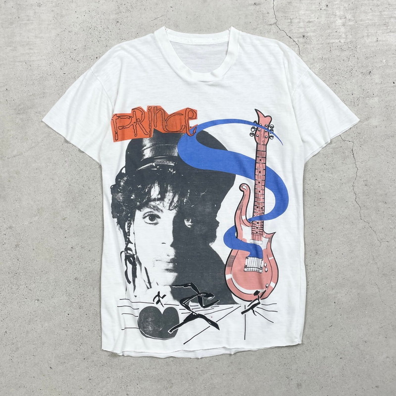 80年代 Prince プリンス バンドTシャツ メンズL相当 古着 80s VINTAGE ヴィンテージ バンT アーティスト 白色｜古着通販 cave古着屋